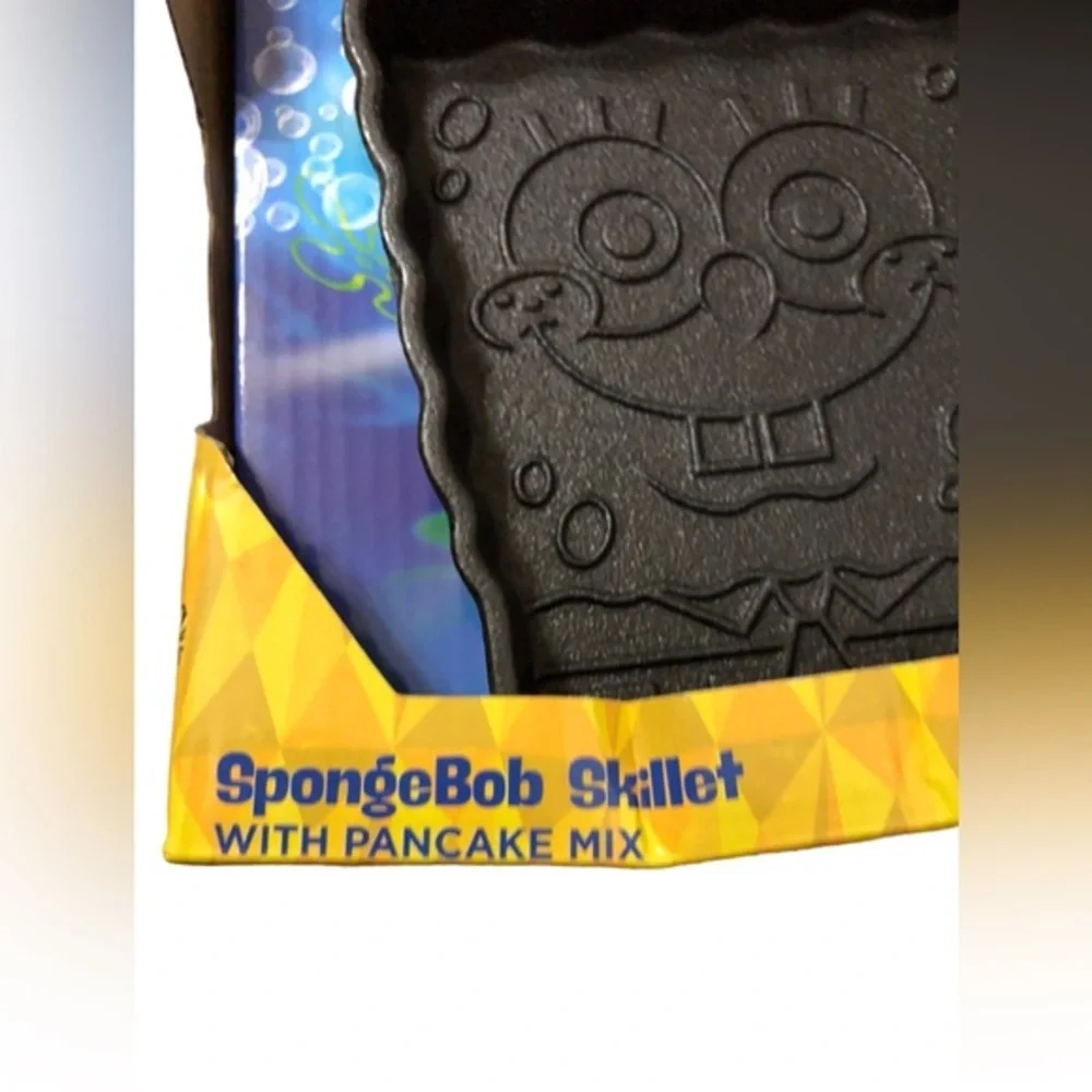 Spongebob squarepants cast iron pancake‎ skillet with pancake mix new